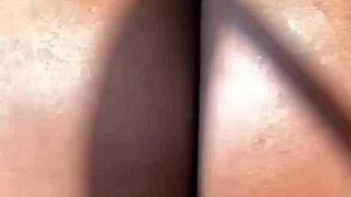 look at this amazing ebony slut shaking her fat ass in tight lingerie... wanna see her spread that wet pussy wide?