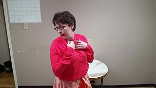 Femdom masturbates while roleplaying domming her neighbor with huge tits and feet action