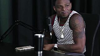 The group measured the hot brunette's ass size, revealing glamour in sheer red lingerie.