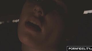 Riley Nixon worships cock and receives cum covering