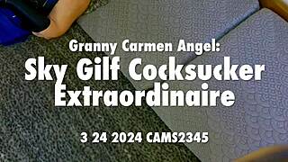 Granny Carmen Angel Sky reveals her extraordinary gilf cocksucking skills