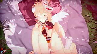 the hentai anime cartoon features intense creampie cumshot in 3d pussy cock action