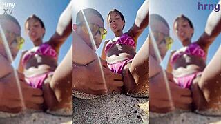 sexy latina college girl fingered on the beach during spring break