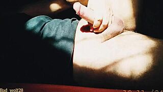 Hey that penis handjob at sunset looks crazy sensual with muscular bodybuilder in outdoor exhibitionist fetish