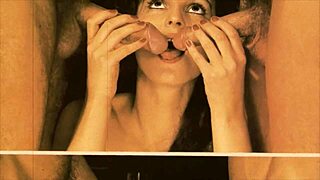 secret vintage threesome with hairy indian bisexuals and two cocks in one mouth