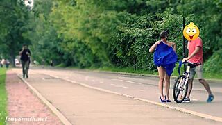 Hidden cam shows Jeny stripping nude in public street