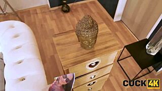 Cuck4k Panty Sniffer Busted with Big Tits Wife Fucking Husband Watching