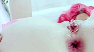 First anal for white girl red head atena rouse with big black cock gaping creampie cum in mouth facial.