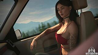 Asian brunette babe close up with cute roleplay and horny teen 18+ tits in sexy dreamland scene