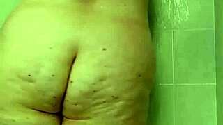 What happens when curvy brunette BBW teases with her big ass and natural tits during a homemade shower bath?