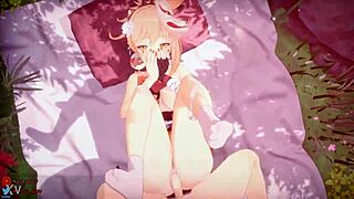 the hentai anime cartoon features intense creampie cumshot in 3d pussy cock action