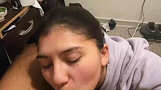 subtle quick pov blowjob from girlfriend who cant release that throbbing dick