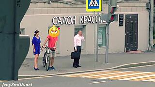 Hidden cam shows Jeny stripping nude in public street