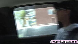 three naughty cougars sharing massive dick in group action