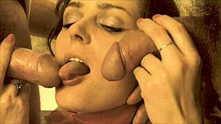 secret vintage threesome with hairy indian bisexuals and two cocks in one mouth