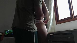 Fodendo a loirinha do rabo grande na cozinha with detailed big ass kissing and submissive girlfriend action in cute natural tits style