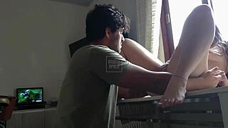 Fodendo a loirinha do rabo grande na cozinha with detailed big ass kissing and submissive girlfriend action in cute natural tits style