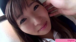 Joshi Kosei's tight Japanese pussy in intense action