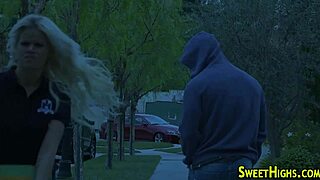 Blonde College Coed Suggests Handjob Blowjob Riding to Hardcore Cumshot