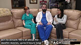 freshman experiences mandatory hitachi vibrator orgasm in pov with gloves latex roleplay behind the scenes moaning