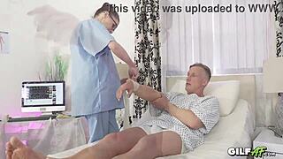 Gilf Nurse Receives Intense Creampie from Patient in Hospital Office Encounter