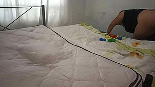 Sexy Mexican BBW Stepmom Cleans Bedroom In Thong For Stepson