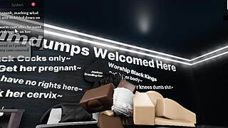 roblox cat girl with big ass and tits bends over for big black cock blowjob and doggystyle