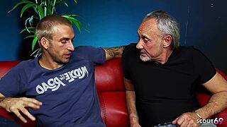 brunette milf jasmine lau lures old guy and young stud into mmf threesome with hairy pussy riding and facial cumshot