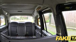 Blonde rims and fucks taxi driver hard in the car!