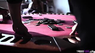 three men give lena paul mouthful of big loaded cocks