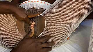 Blacked teen 18+ Wetpussynaija in hot lingerie slides huge BBC inside her wet pussy for doggystyle sex.