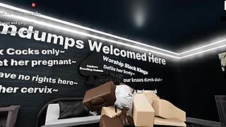 roblox cat girl with big ass and tits bends over for big black cock blowjob and doggystyle