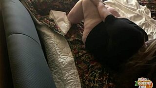 peach queenz handles bbw threesome with black jesus in bareback blowjob action