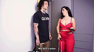 Stepson Shares Hotel Bed With Big-Ass Colombian Stepmom in Bedroom