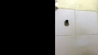 In the bathroom with short skirt