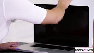 why is this blonde secretary teasing and facesitting her lesbian boss in the office?