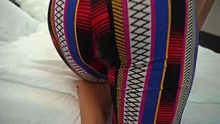 I hooked up with this curvy girl who had a huge ass and tore her leggings before pounding her tight wet pussy from behind in doggystyle until creampie