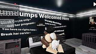 roblox cat girl with big ass and tits bends over for big black cock blowjob and doggystyle