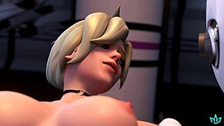 mercy experiences multiple climaxes and gets impregnated by dominant ai