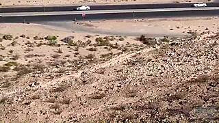 Getting caught giving outdoor public blowjob in a cave leads to intriguing couple cumshot action