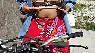 nippleringlover, the kinky mother, inserts string through her extreme pierced nipples while showing off that sexy pierced pussy in see-through panties.