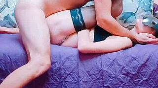 Deep Hard Missionary and Cowgirl Riding in Stockings for Amateur Wife