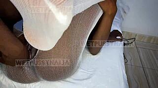 Blacked teen 18+ Wetpussynaija in hot lingerie slides huge BBC inside her wet pussy for doggystyle sex.