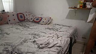 Sexy Mexican BBW Stepmom Cleans Bedroom In Thong For Stepson