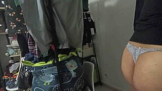 Sexy Mexican BBW Stepmom Cleans Bedroom In Thong For Stepson