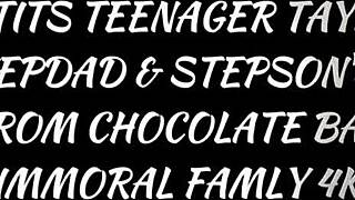 dans bareback pounding taylee woods huge natural tits in bedroom threesome with deepthroat and rimjob 😈💦