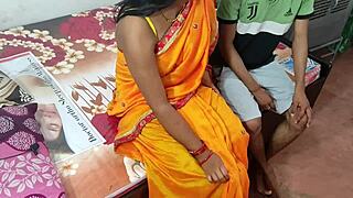 Indian son roleplays fucking his Bengali stepmom hard in kitchen with blowjob and doggystyle.