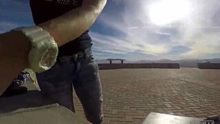 Getting caught giving outdoor public blowjob in a cave leads to intriguing couple cumshot action