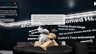 roblox cat girl with big ass and tits bends over for big black cock blowjob and doggystyle
