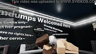 roblox cat girl with big ass and tits bends over for big black cock blowjob and doggystyle